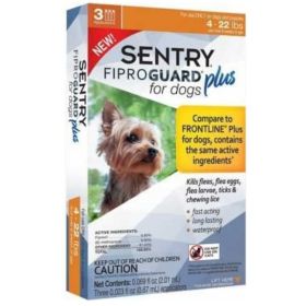 Sentry Fiproguard Plus IGR for Dogs & Puppies - Small - 3 Applications - (Dogs 6.5-22 lbs)