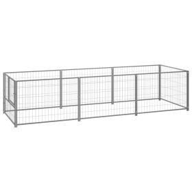 Dog Kennel Silver 32.3 ft¬≤ Steel