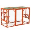 Wooden Cat Cage with Green Asphalt Roof, Galvanized Wire Mesh