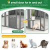 Luxury Cat Cage Outdoor Wooden Catio Enclosure Patio Large Cat Run House for Multiple Pets Walk in Kitten Kennel with Bouncy Bridge, Platforms, Small