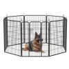 Heavy Duty Dog Pens Outdoor Dog Fence Dog Playpen for Large Dogs, 40"Dog Kennel Outdoor Pet Playpen with Doors 8 Panels Metal Exercise Pens Puppy Play