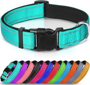 Reflective Dog Collar; Soft Neoprene Padded Breathable Nylon Pet Collar Adjustable for Medium Dogs (Color: Sky Blue, size: X-Small (Pack of 1))