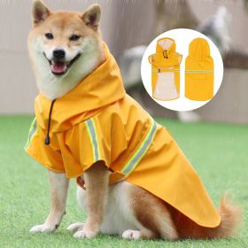 large and small dog raincoat cloak type reflective strip pet raincoat windproof rainproof dog hooded raincoat (colour: blue, size: XL (5-9 kg))