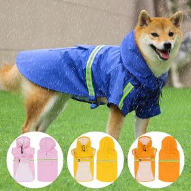 Pet raincoat for large and small dog; PU waterproof big dog raincoat; outdoor reflective dog raincoat (colour: Pink, size: M)