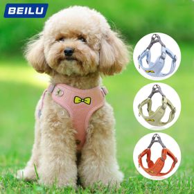 dog Harnesses and dog leash set; Pet Traction Rope Vest Pet Chest Strap Small and Medium Dog Strap Reflective Dog Walking Rope Wholesale (Specification (L * W): S, colour: blue)